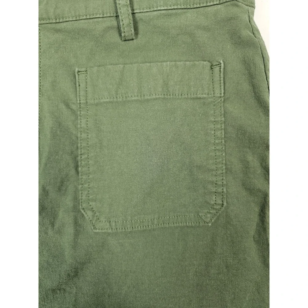 J.Crew Mini Skirt Olive Green Cotton Linen Utility Pockets Womens 6